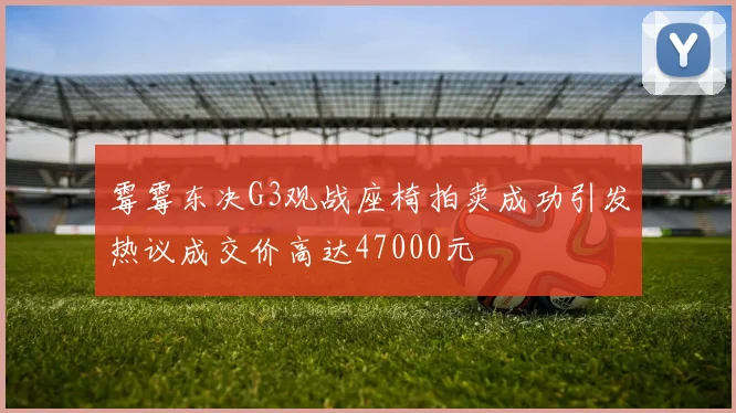 霉霉东决G3观战座椅拍卖成功引发热议成交价高达47000元